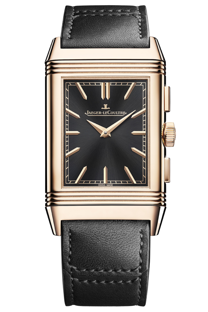 Jaeger-LeCoultre Reverso Tribute Chronograph in rose gold (flip side view)