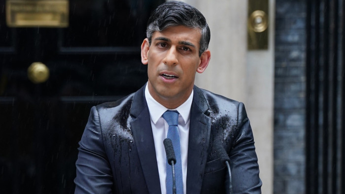 Prime Minister Rishi Sunak  announces election outside Downing Street