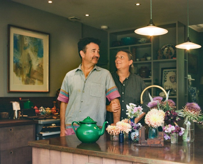 Chefs Sam and Sam Clark at home in London