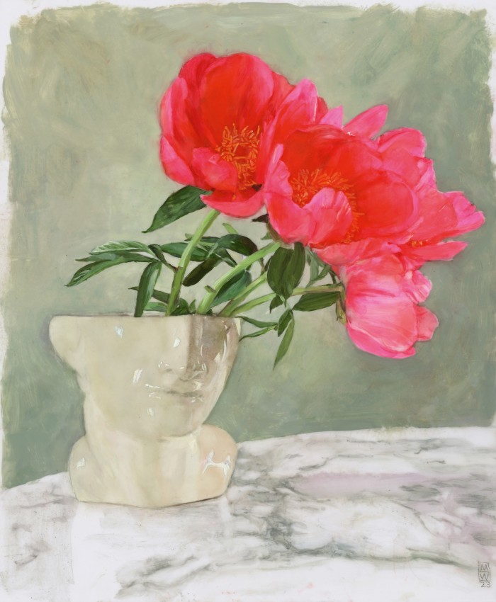Fluorescent Peonies, by Lorna May Wadsworth, £1,600, part of the onehundred.pictures sale raising money for the Murray Parish Trust