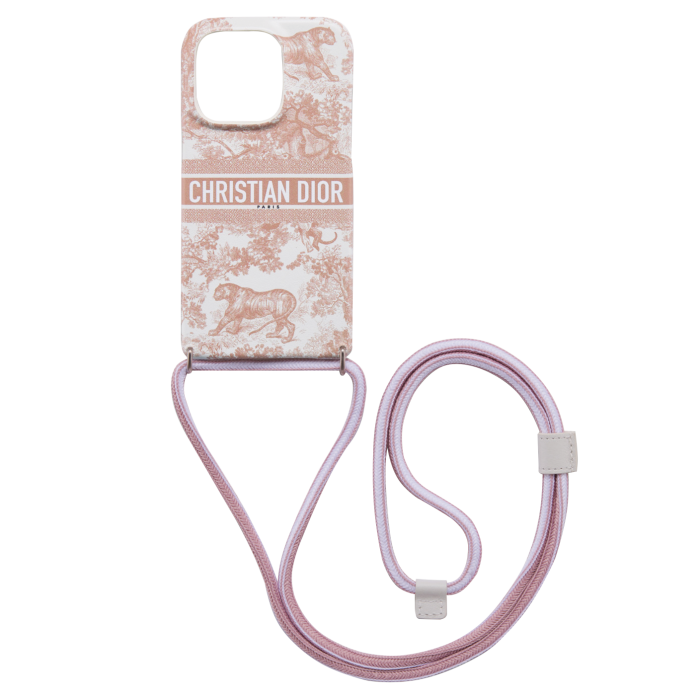 DiorTravel pink-calfskin toile de Jouy iPhone cover with cord, £430