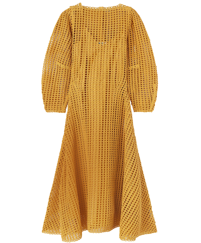 Jil Sander cotton-mix hand-embroidered macramé dress, $3,780