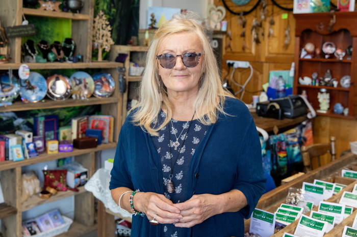 Mo Tyler, owner of Angelwood, in her Jaywick shop.