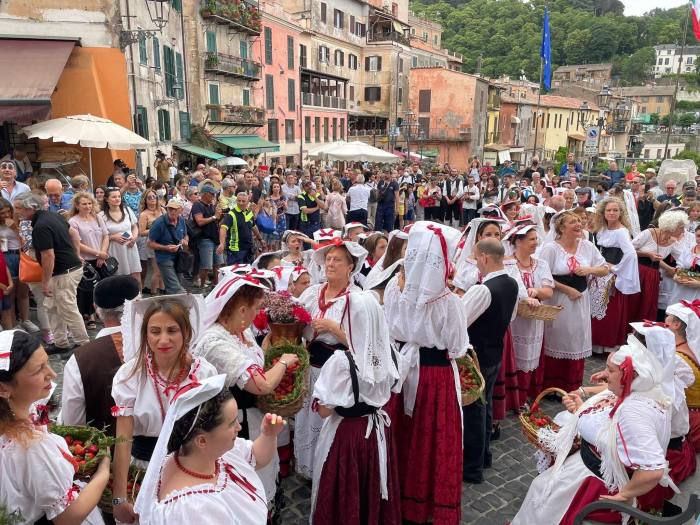 The annual wild strawberry festival in Nemi, Italy