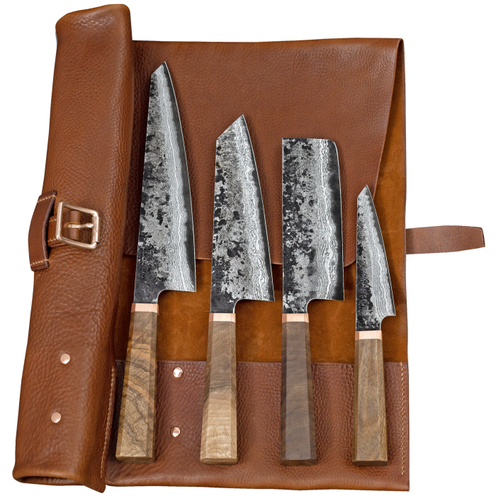 Blenheim Forge Classic set in knife roll, £1,120