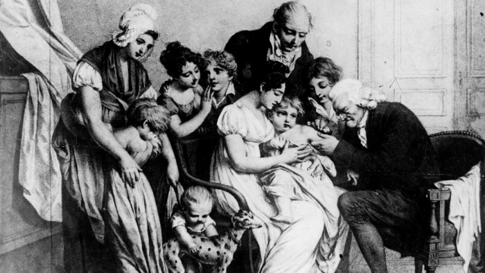 Edward Jenner vaccinates his son. Even the inventor of the smallpox vaccine faced scepticism, but mistrust more than misunderstanding stokes vaccine fear
