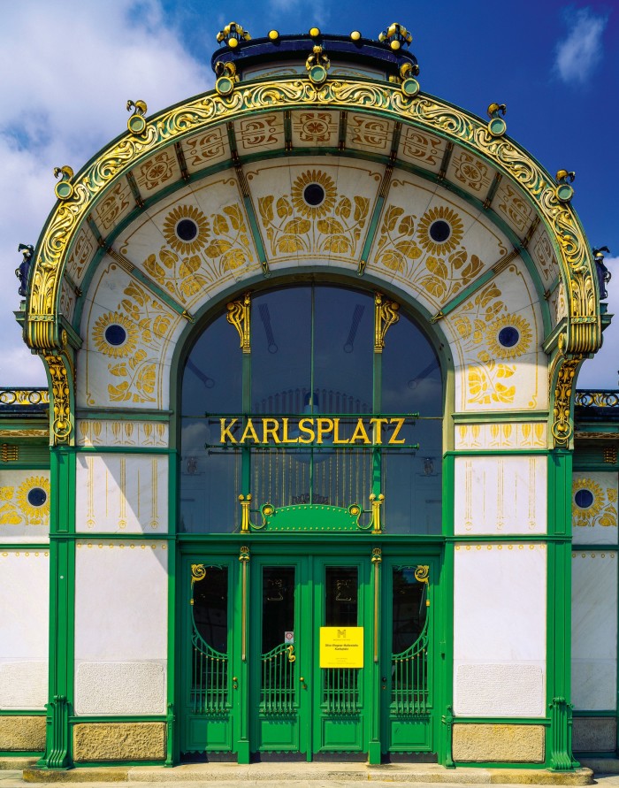 A former train station entrance designed by Otto Wagner