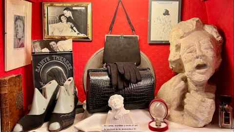 Edith Piaf’s personal belongings including shoes, bags and pictures