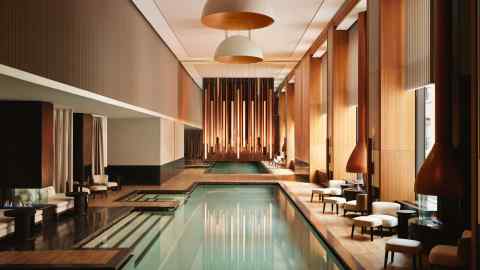 The spa and wellness pool at Aman New York
