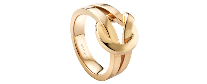 Boodles Single Mine Origin rose-gold The Knot ring, £1,700