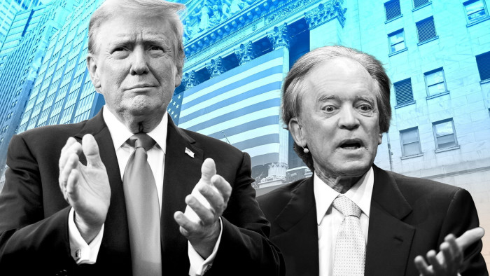 Montage of Wall Street, Donald Trump and Bill Gross