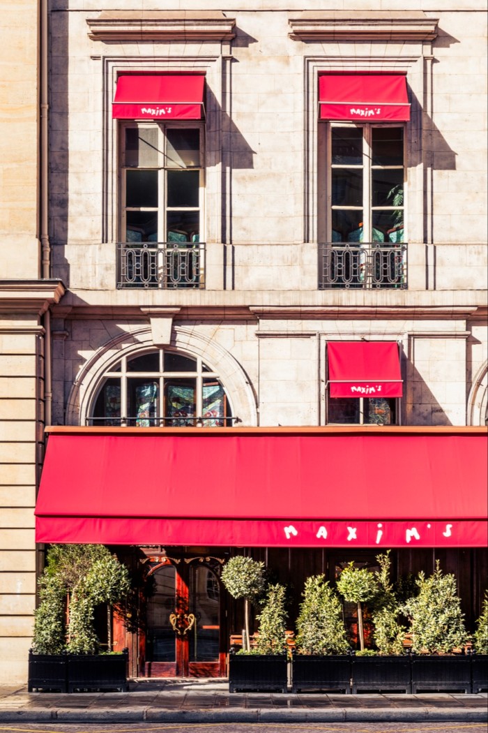 The restaurant’s façade on Rue Royale
