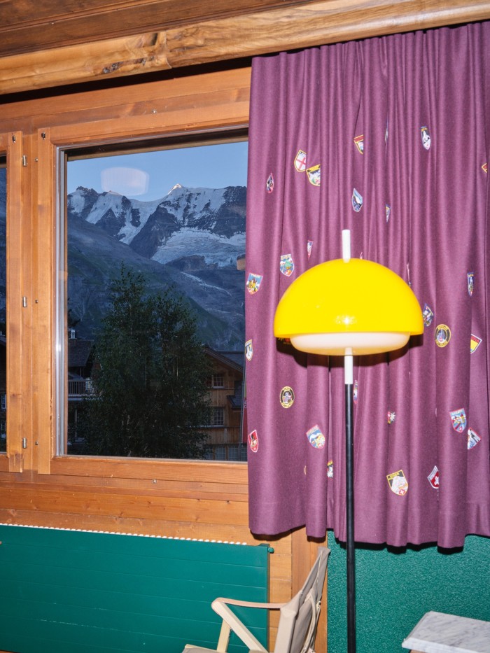 The view from one of the rooms; the lamp is 1930s Italian