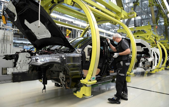 Workers at a Mercedes-Benz factory in Germany. While TSMC only accounts for 40 to 65% of revenues in the 28-65nm category, the nodes used for producing most car chips, it has almost 90% of the market of the most advanced nodes currently in production