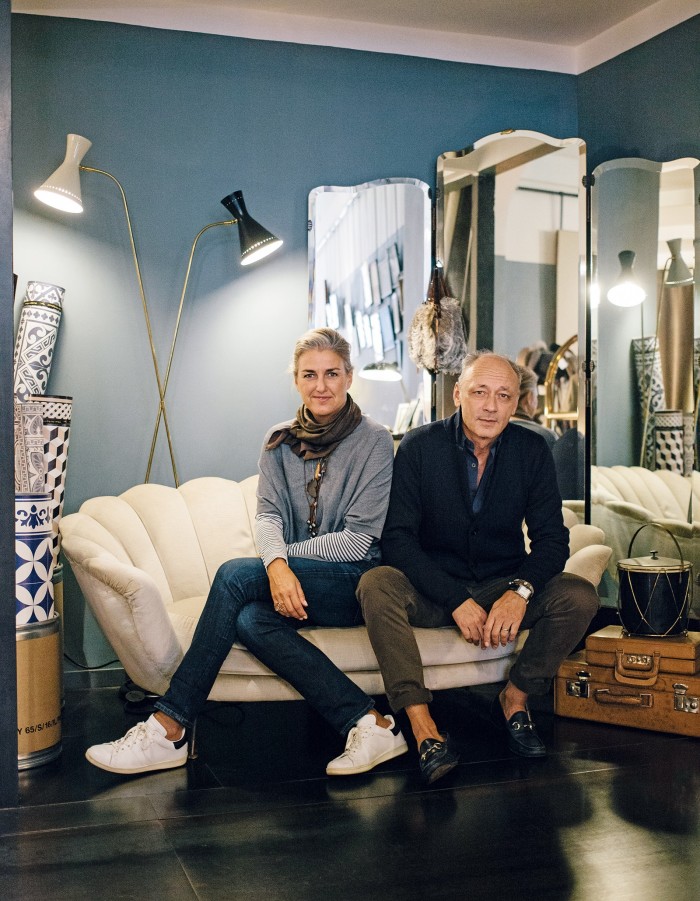 Daria Reina and Andrea Ferolla in their Chez Dédé showroom in Rome