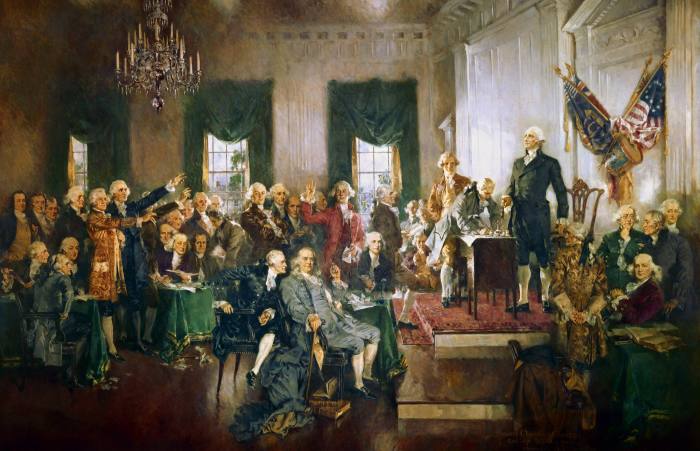 ‘Scene at the Signing of the Constitution of the United States’ painted by Howard Chandler Christy in 1940
