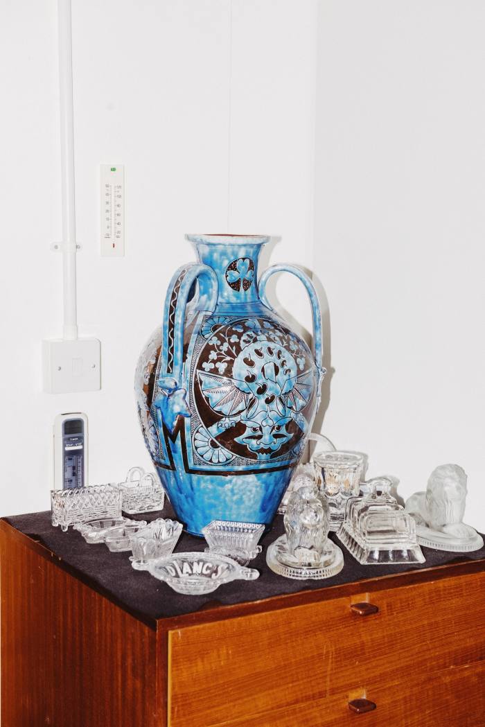 The pair collect vases and glass, among many other things
