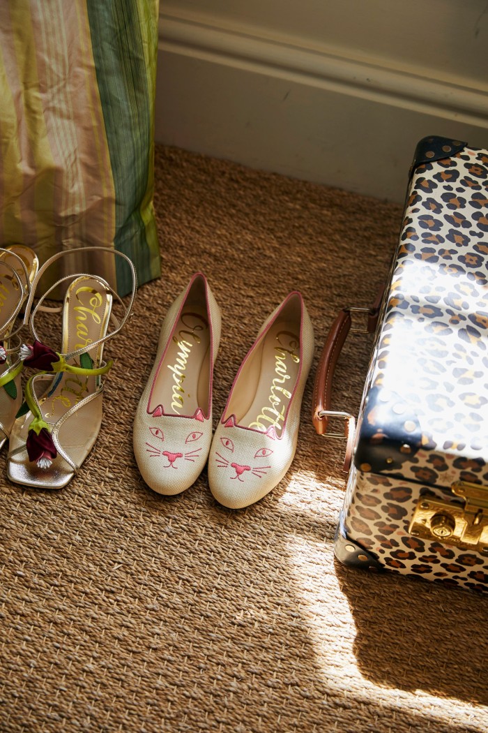 A pair of Charlotte Olympia Kitty flats