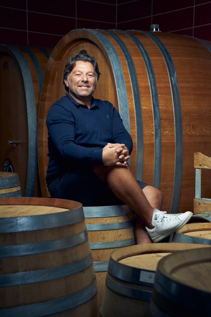 Frédéric Savart in his cellar in the Champagne village of Ecueil
