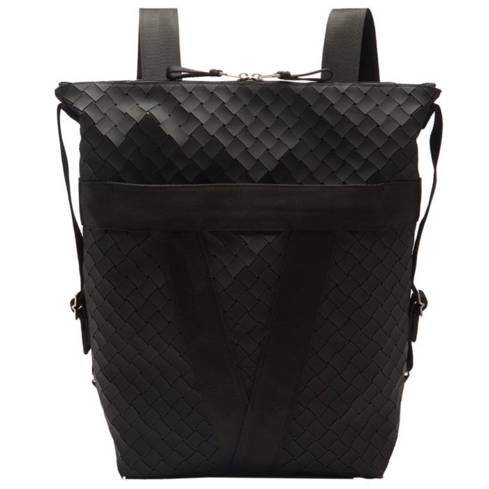Intrecciato-effect rubberised-canvas Bottega Veneta backpack, £1,810