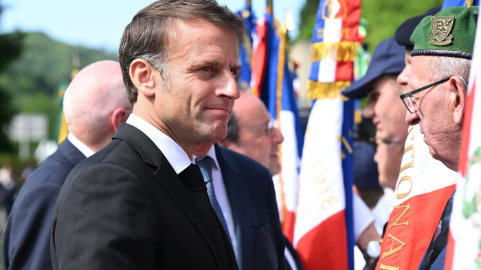 Emmanuel Macron at a memorial ceremony
