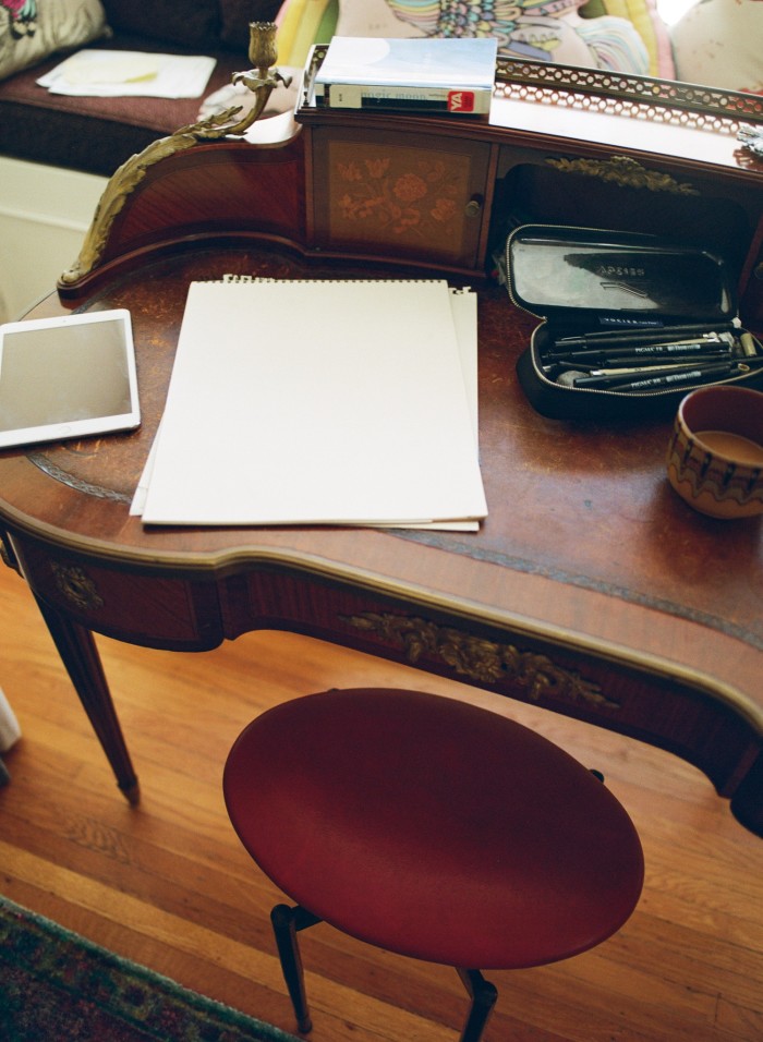 Wainwright’s writing desk in his bedroom