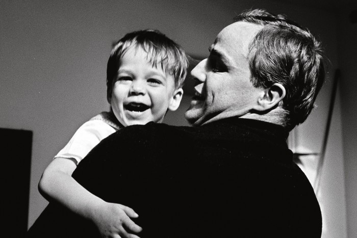 Marlon Brando and his son Christian in 1970