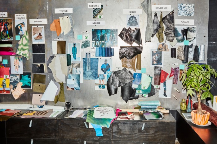 A design moodboard at the factory