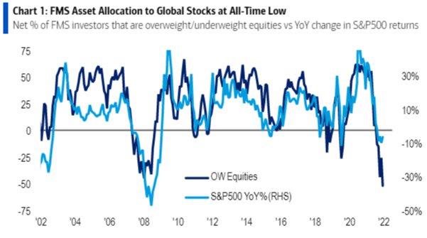 Chart of asset allocation and global stocks 