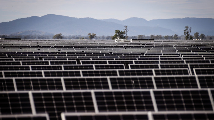 Photovoltaic modules at a solar farm on the outskirts of Gunnedah, New South Wales