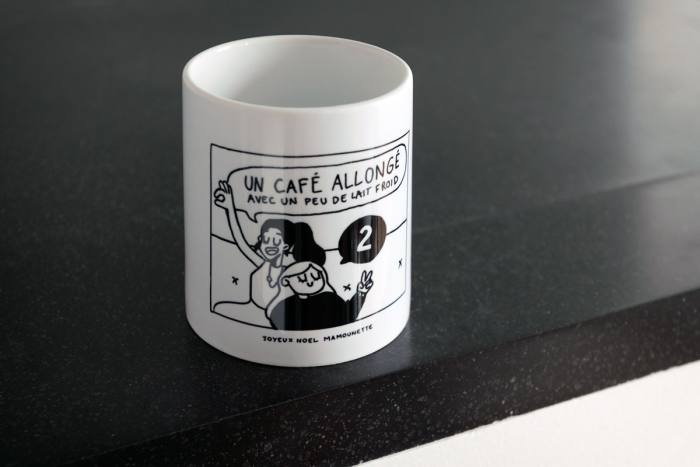 Her mug featuring a drawing by her daughter