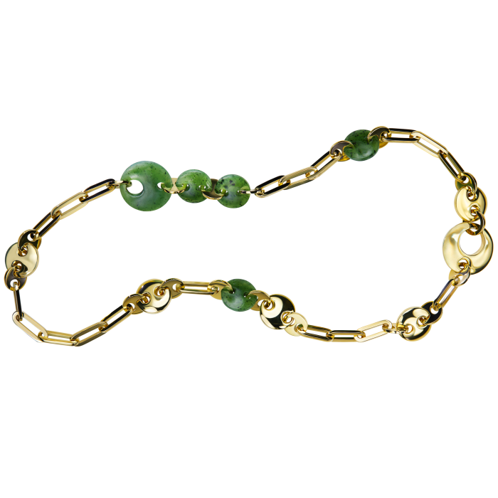 Ming Jewellery nephrite and gold necklace
