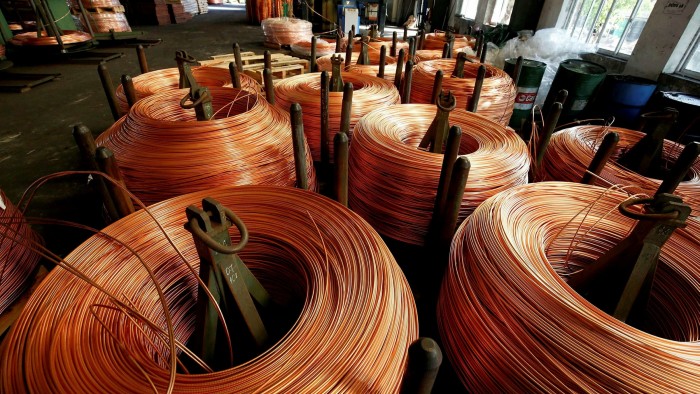 Copper rods at a cable factory in Vietnam