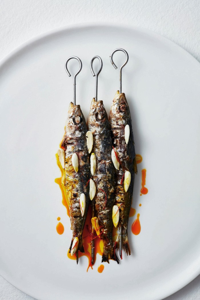 Sardines cooked over charcoal – Niland’s latest restaurant is called Charcoal Fish