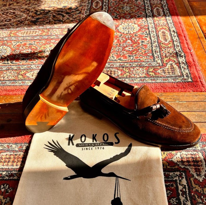 A pair of loafers repaired by Kokos in East Finchley