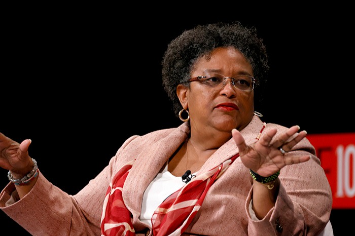 Mia Amor Mottley speaks onstage at the TIME100 Summit 2022