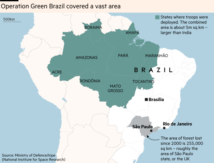 Map of Operation Green Brazil