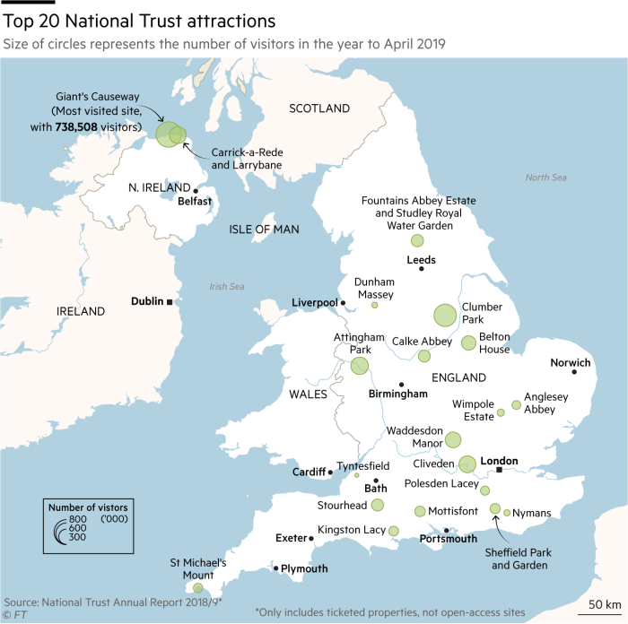 National Trust tourism map