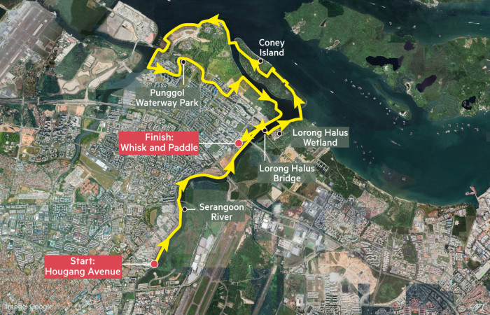 Globetrotter Singapore cycling map, Punggol/North-Eastern Riverine Loop