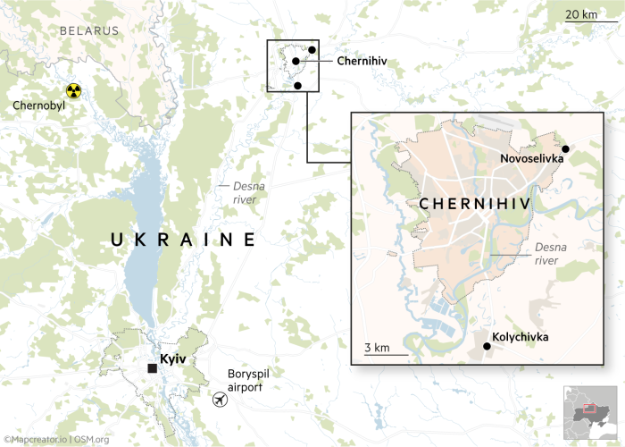Map of Chernihiv