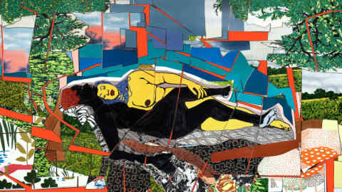 Mickalene Thomas
Sleep: Deux femmes noires
2012
Rhinestones, acrylic, and enamel on wood
panel
108 x 240 inches
274.3 x 609.6 cm
(Inv# MTPT12-015)

TERMS AND CONDITIONS:
All images are © Mickalene Thomas.