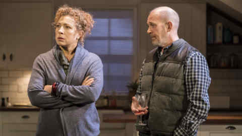 Alex Kingston and Andrew Woodall in 'Admissions'
