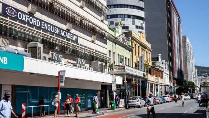 South Africa Cape Town City Center Long Street buildings city skyline. (Photo by: Jeffrey Greenberg/Universal Images Group via Getty Images)