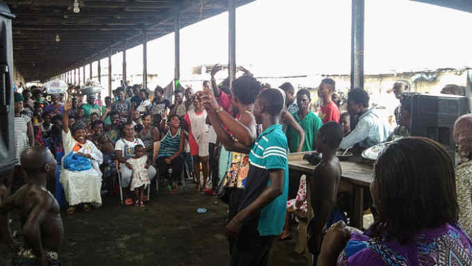 Street theatre: an open-air performance in Ghana