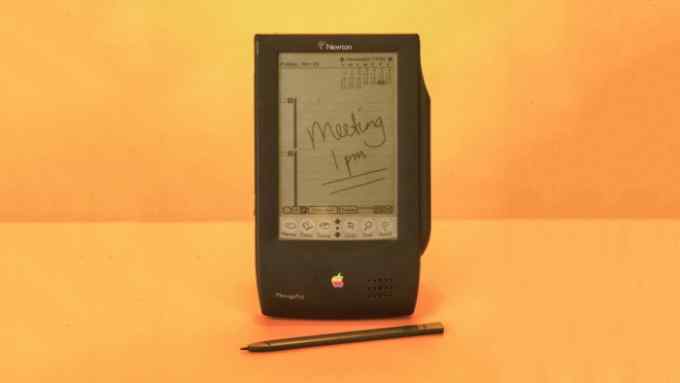 Apple Newton message pad personal digital assistant (PDA). (Photo by Neil Winokur/The LIFE Images Collection/Getty Images)