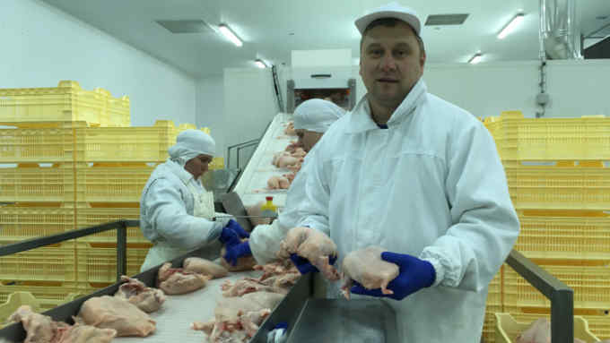 Serhiy Lykhovyd for Ukraine story in Preports “This chicken is mainly going to the EU,” says Serhiy Lykhovyd looking over the production line he manages. Before making its way to dinner plates, chicken under his watch will stop-off in Slovakia or the Netherlands, where the group has processing facilities that further prep meat into cuts. PIC SUPPLIED