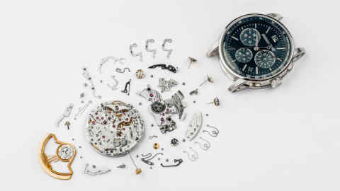 Deconstructed watch for the Financial Times (FT) at the Audemars Piguet headquarters in Le Brassus, Switzerland, Wednesday December 19 2018.  (KEYSTONE/Valentin Flauraud)