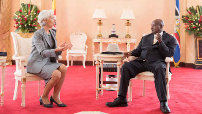 Christine Lagarde of the IMF meets President Yoweri Museveni