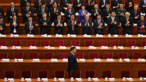 epaselect epa06581295 Chinese President Xi Jinping arrives for the opening of the first session of the 13th National People's Congress (NPC) at the Great Hall of the People in Beijing, China, 05 March 2018. The NPC has over 3,000 delegates and is the world's largest parliament or legislative assembly though its function is largely as a formal seal of approval for the policies fixed by the leaders of the Chinese Communist Party. The NPC runs alongside the annual plenary meetings of the Chinese People's Political Consultative Conference (CPPCC), together known as 'Lianghui' or 'Two Meetings'.  EPA/WU HONG