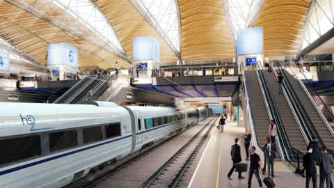 Euston Station HS2 Platforms with Train
